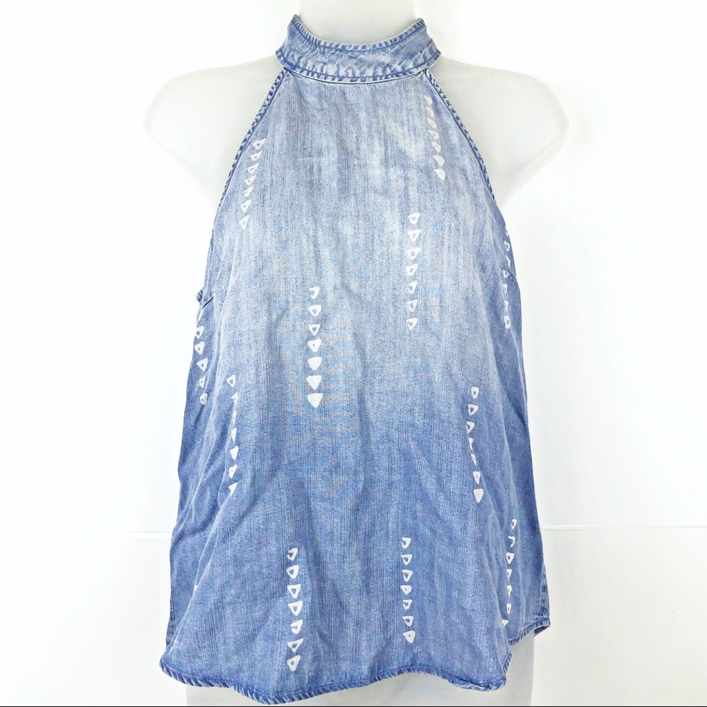 Anthropologie Cloth & Stone chambray denim top xs